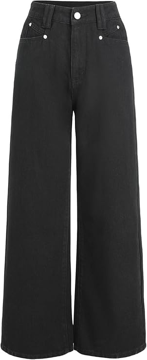 CIDER Jeans for Women High Waist Wide Leg Denim Pants Straight Leg Trouser Pants Mid Waist Trendy | Amazon (US)