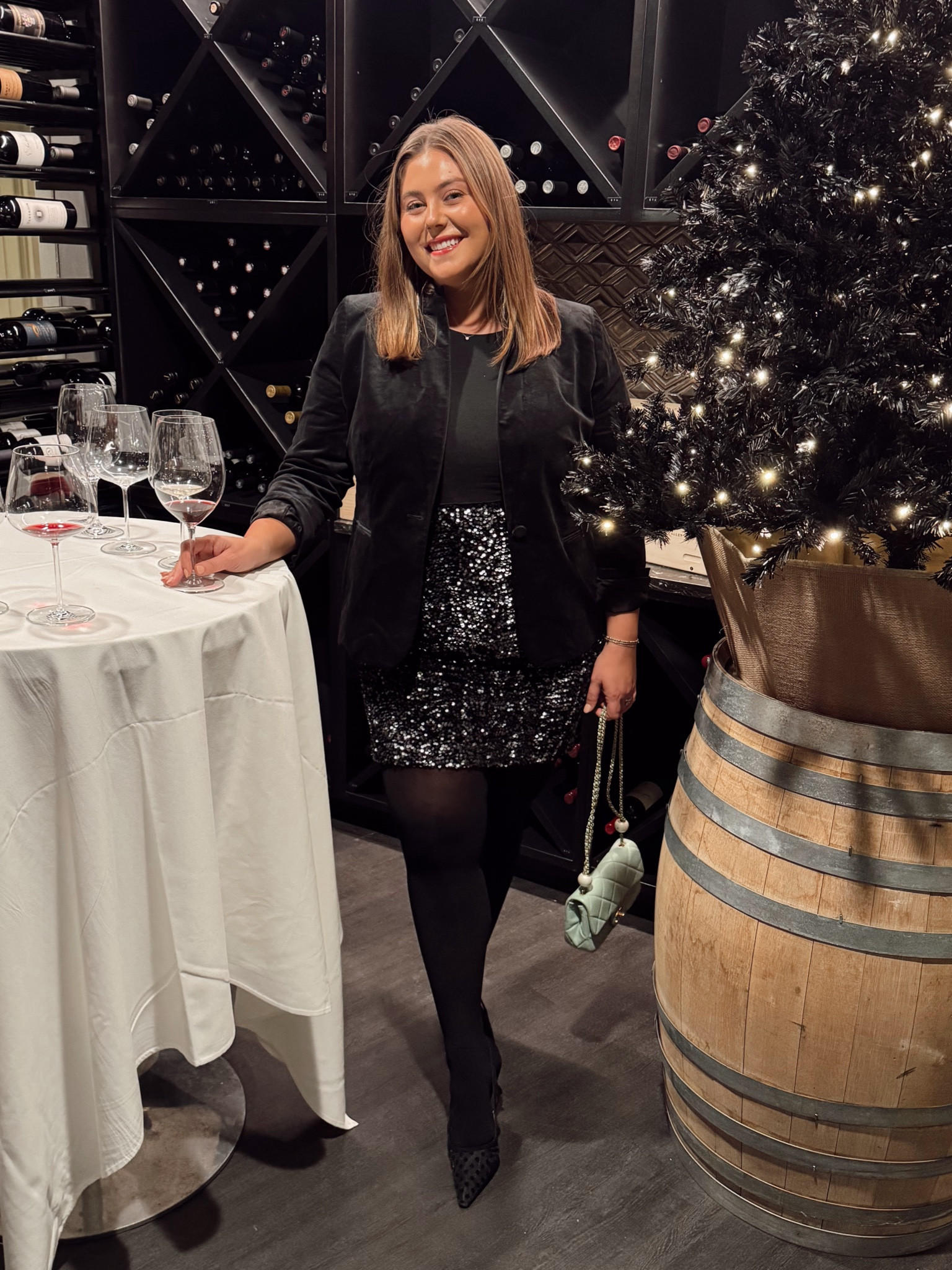 Holiday outfit inspo - perfect for NYE dinner date. Wearing size 18 in skirt & blazer, XXL in tank.

#LTKParties #LTKStyleTip #LTKMidsize