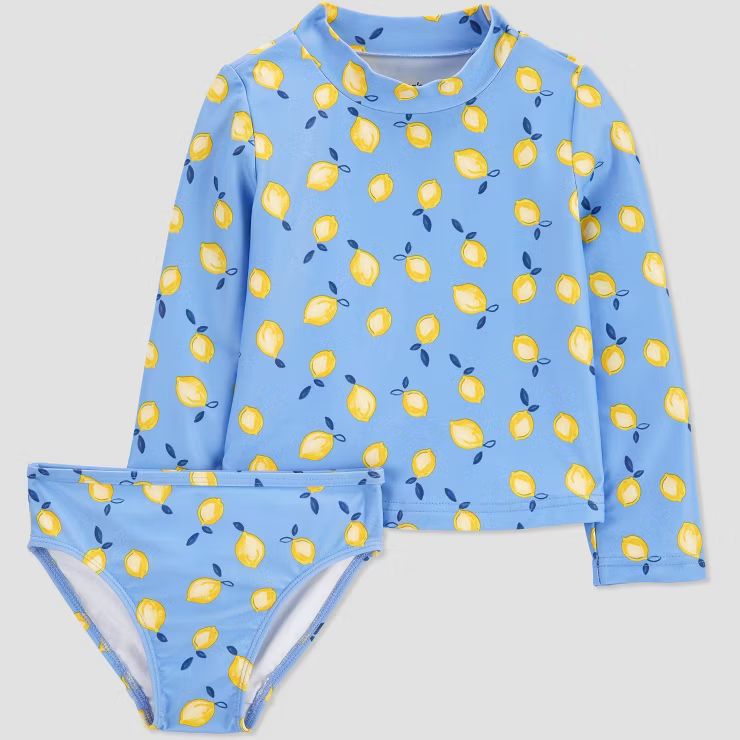 Carter's Just One You® Toddler Girls' 2pc Lemon Rash Guard Set - Yellow | Target