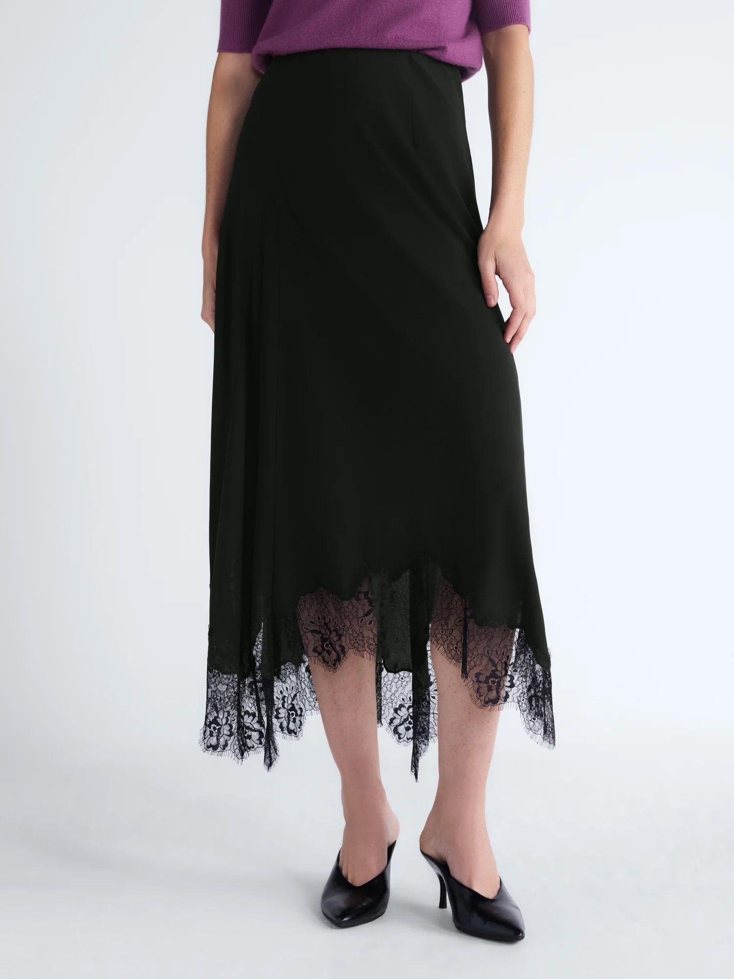 Scoop Women's and Women's Plus Asymmetrical Lace Maxi Skirt, Sizes XS-4X | Walmart (US)