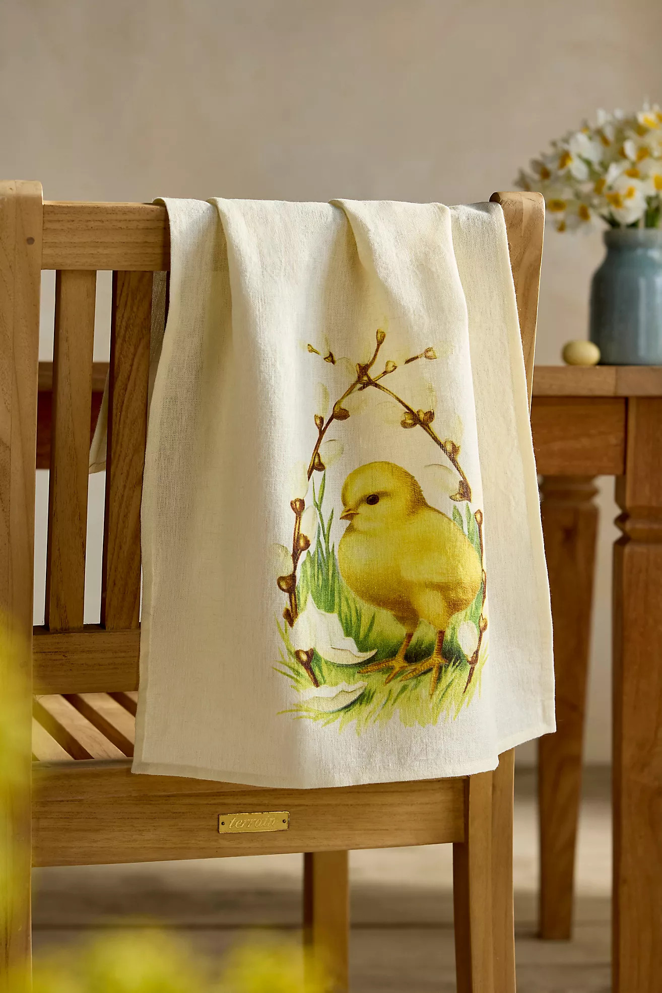 Easter Chick Linen Dish Towel | Anthropologie (US)
