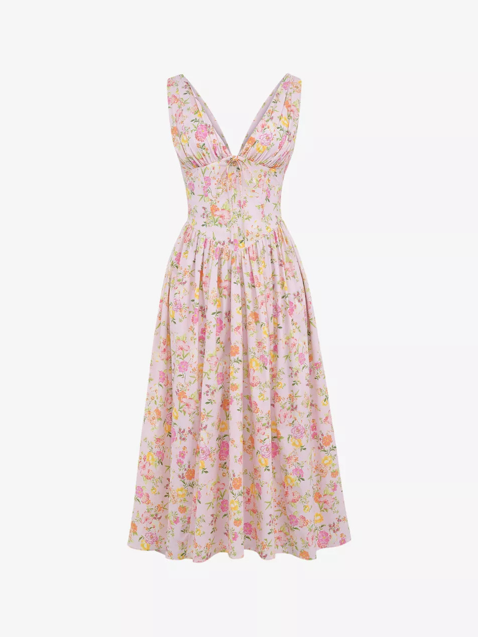 Emmelina corseted stretch cotton-blend midi dress | Selfridges