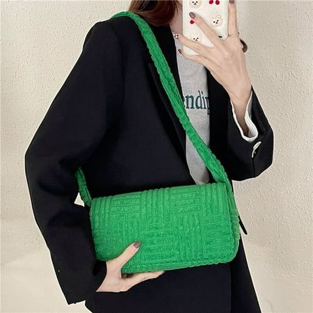 Soft Pu Leather Chain Shoulder Bag Brand Design Casual Women Purses and Handbag Green Clutch Tote Ba | Walmart (US)