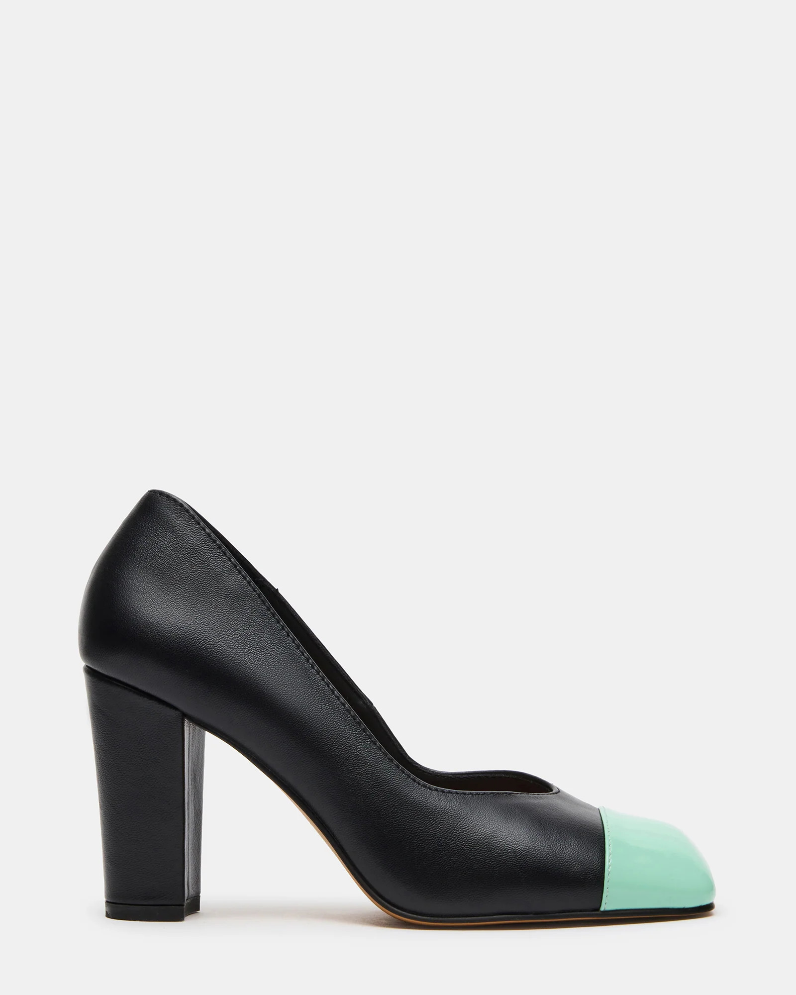 Steve Madden Women's Tadan Black/green Block Heels - Black Green - Size 6.5 - Leather | Steve Madden (US)