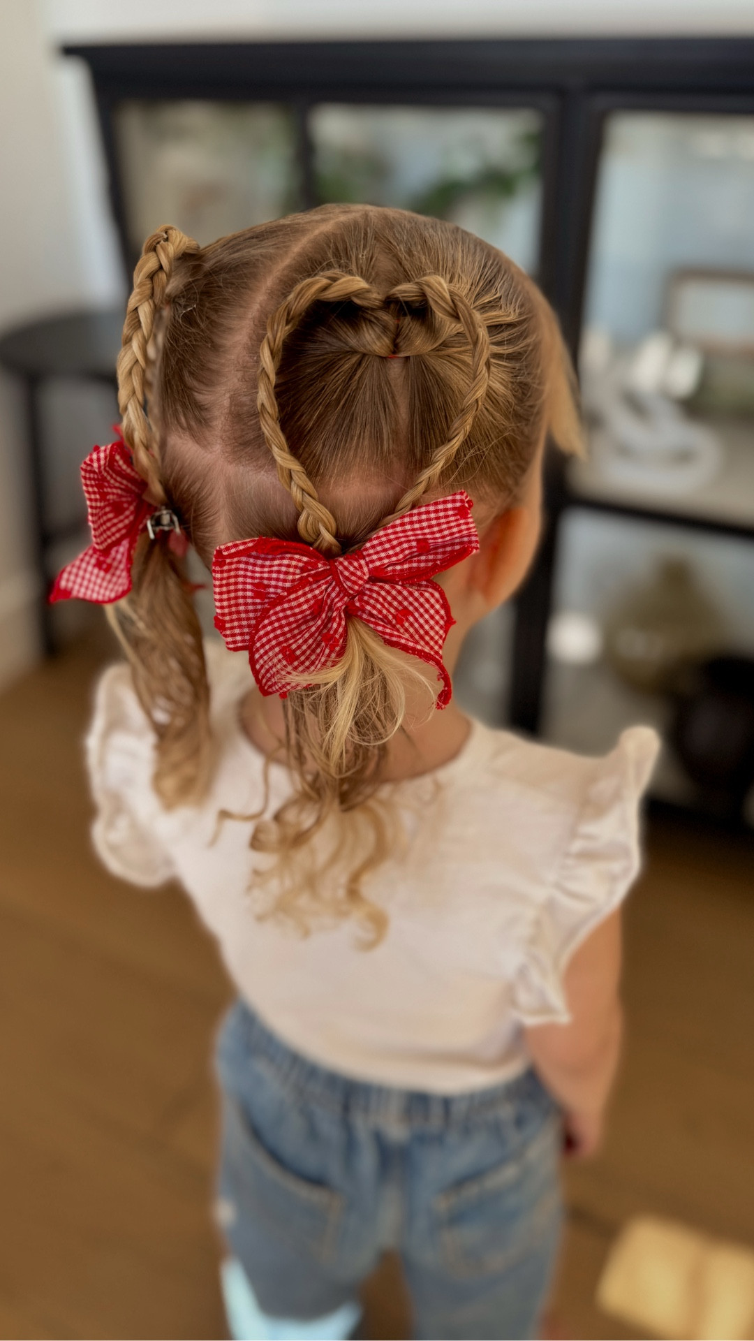 Girls double heart hairstyle for Valentine’s Day 

#LTKValentine