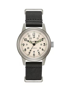 Bulova Military Hack automatic watch with white dial
