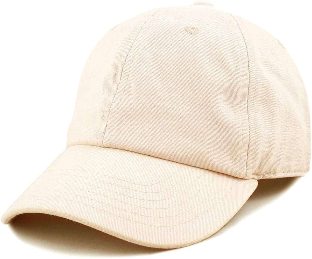 The Hat Depot Unisex Blank Washed Low Profile Cotton Dad Hat Baseball Cap | Amazon (US)