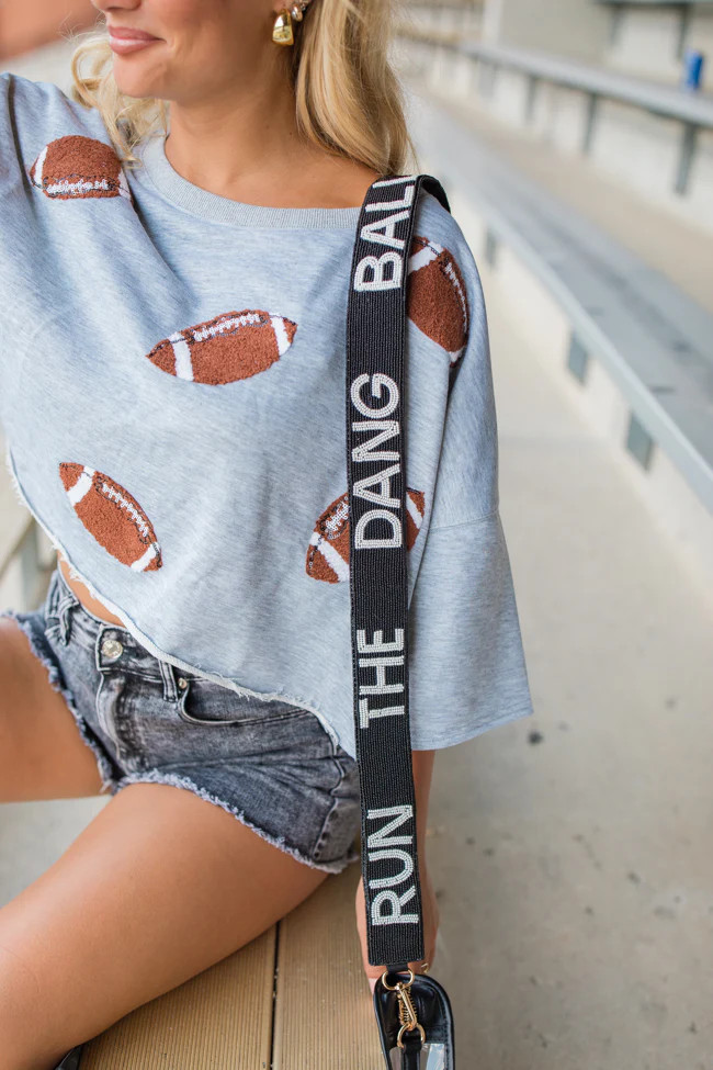 Run The Dang Ball Beaded Clear Bag Strap | Pink Lily