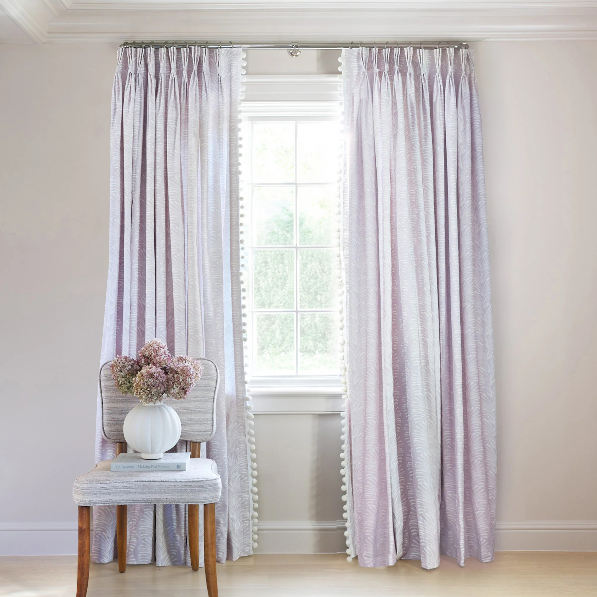 Custom Lavender Curtains with Botanical Stripe - Pepper Home | Pepper