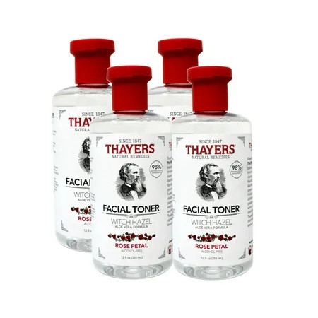 Thayers Facial Toner Witch Hazel Alcohol-Free Rose Petal 12 fl oz Pack of 4 | Walmart (US)