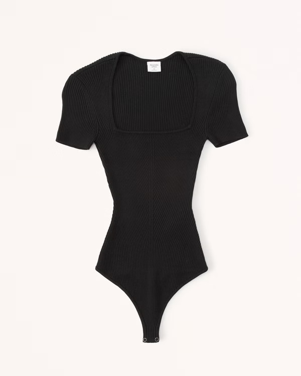 Women's Short-Sleeve Portrait Neck Bodysuit | Women's Tops | Abercrombie.com | Abercrombie & Fitch (US)