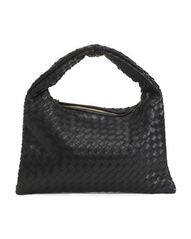 Leather Woven Large Hobo | TJ Maxx