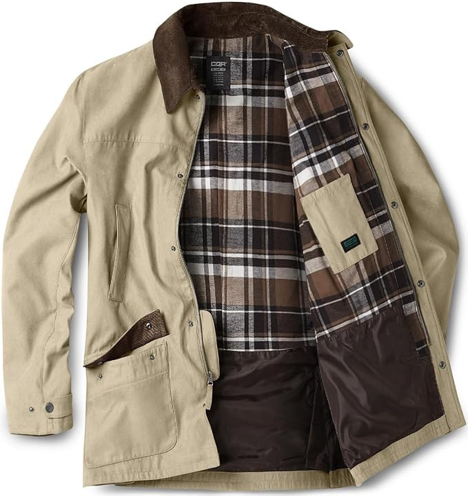 CQR Men's Flannel Shirt Jacket Long Sleeve, Winter Warm Outdoor Casual Plaid Jacket Coat with Poc... | Amazon (US)