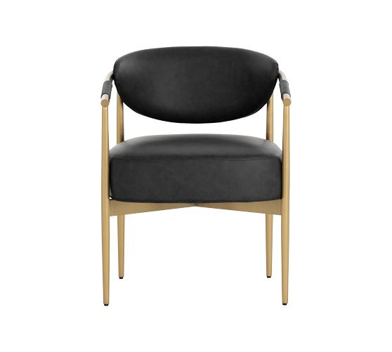 Marquette Faux Leather Dining Armchair | Pottery Barn (US)