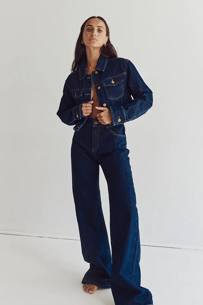 DEVIN INDIGO WIDE LEG DENIM JEAN | DISSH