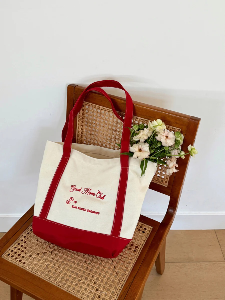 Good Moms Club Canvas Tote | Sun Peony Coconut