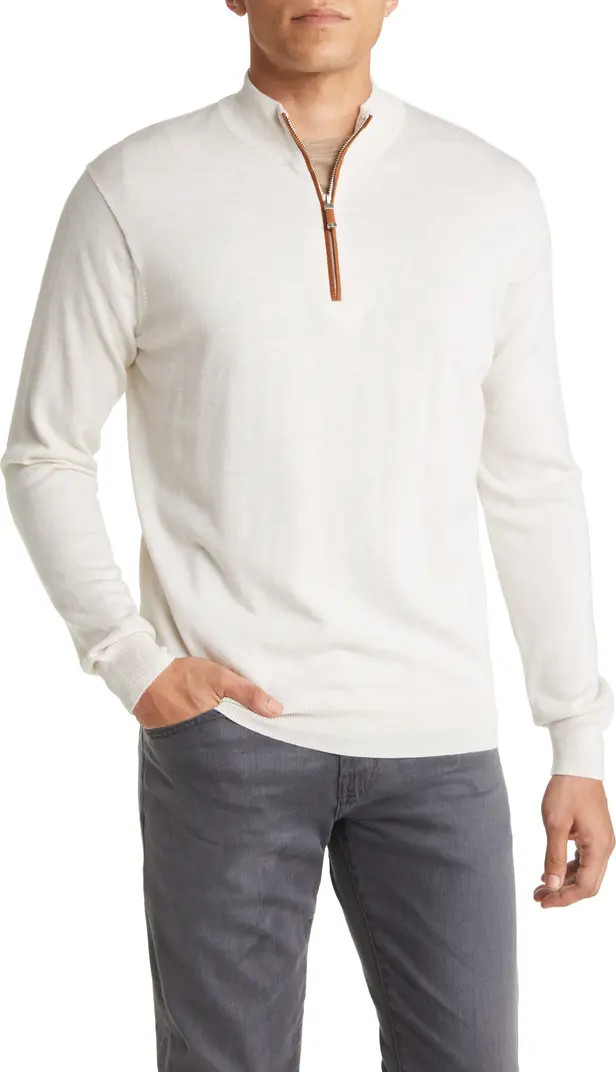 Autumn Crest Quarter Zip Wool & Lyocell Sweater | Nordstrom