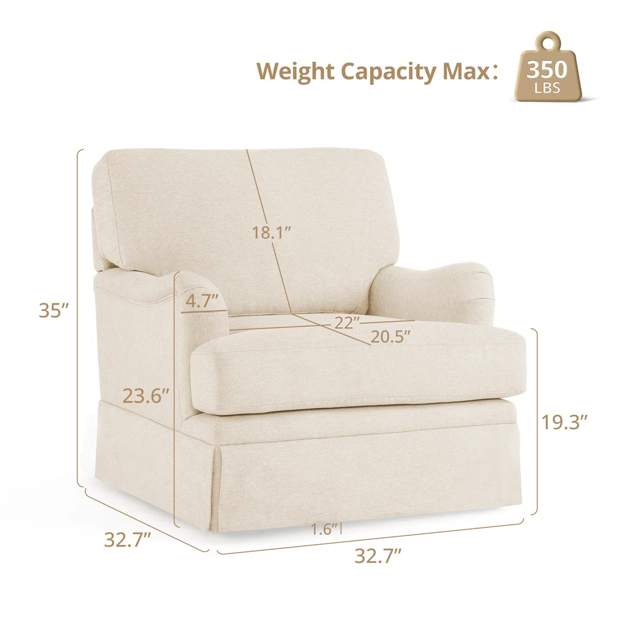 32.7'' Skirted Swivel Accent Arm Chair For Living Room, Bedroom  (Set of 2) | Wayfair North America