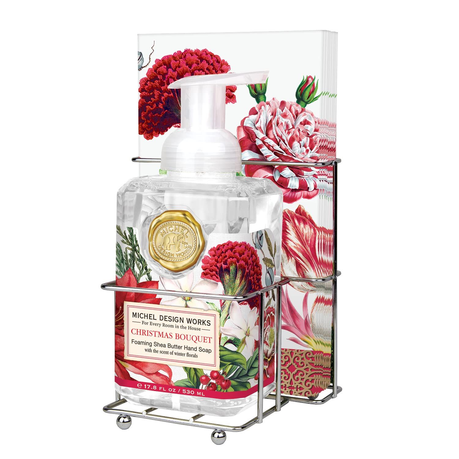 Michel Design Works Scented Foaming Hand Soap and Napkin Caddy Set, Christmas Bouquet | Amazon (US)