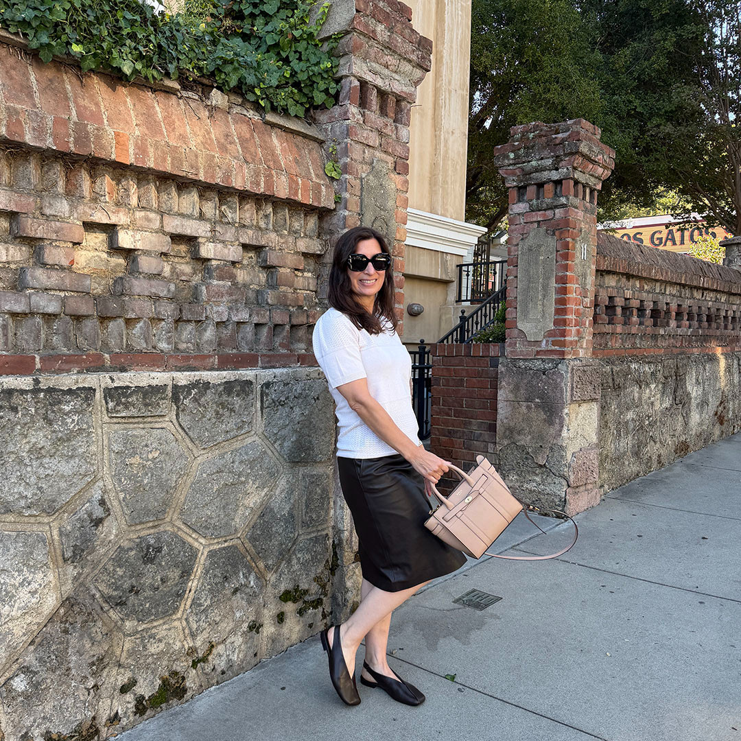 Loving pretend leather for fall outfits. It's much cooler on warm days and easier to care for. Love that! 

 #LTKootd #LTKOver40 #LTKWorkwear