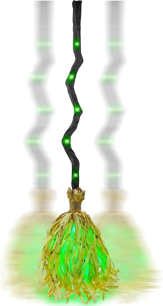 DR.DUDU Witch Broom Halloween Decor, Animated Witches Moving Broomstick Scary Decorations Light u... | Amazon (US)