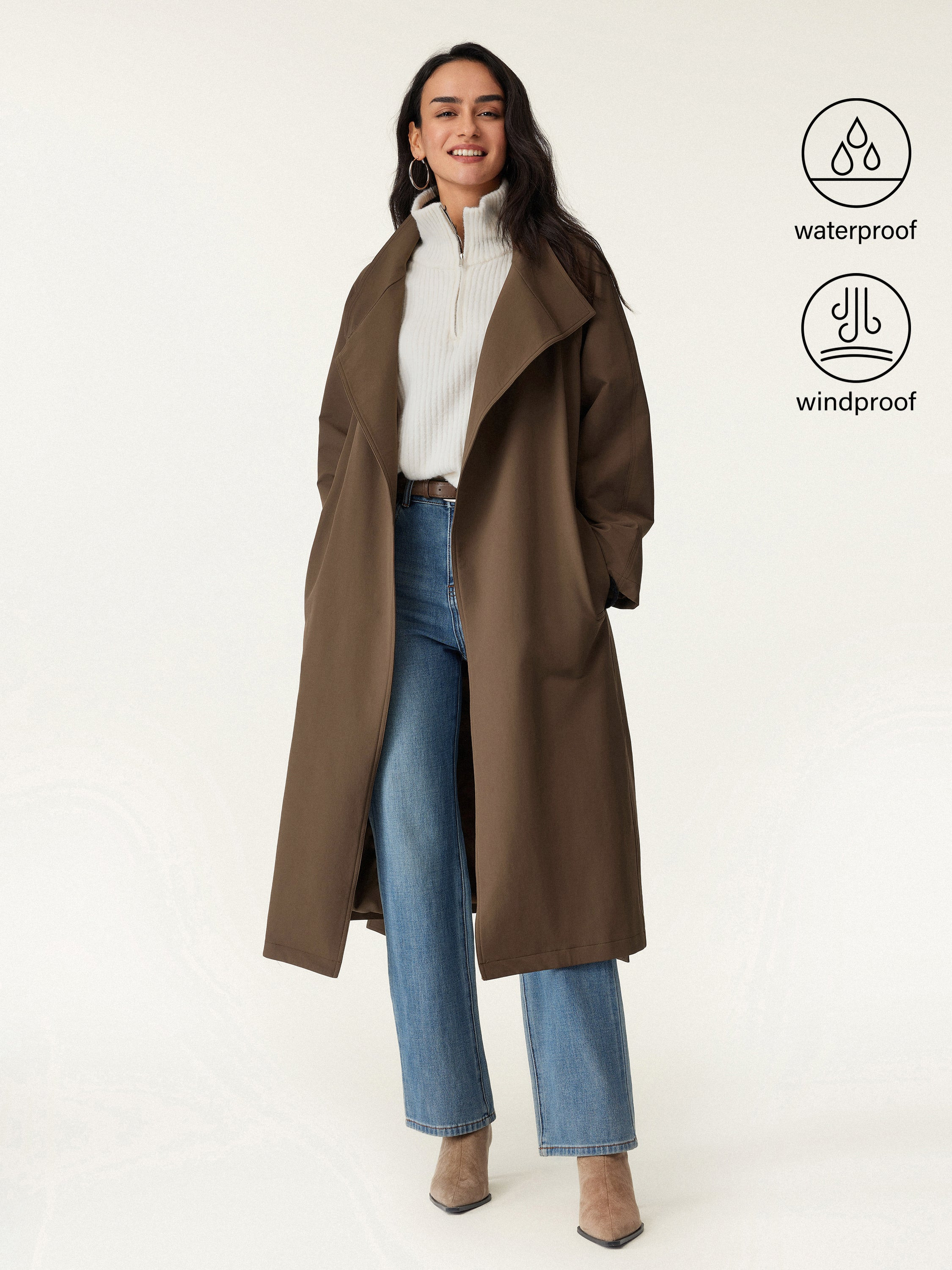 Waterproof Belted Trench Coat | OGLmove