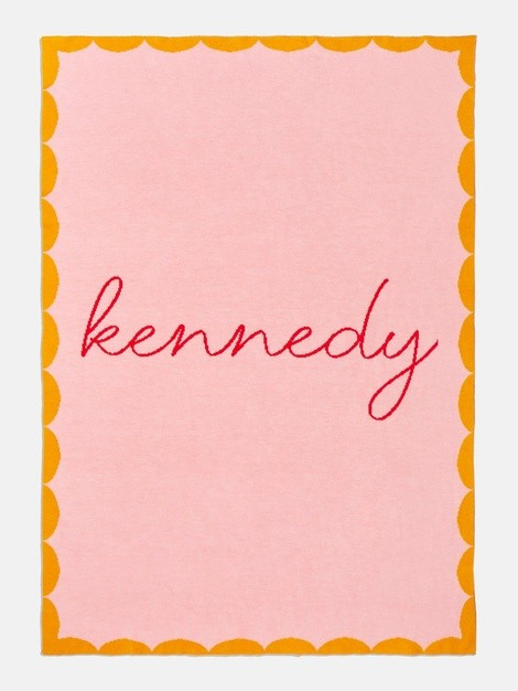 Subtly Scalloped Blanket - Pink / Orange | BaubleBar (US)