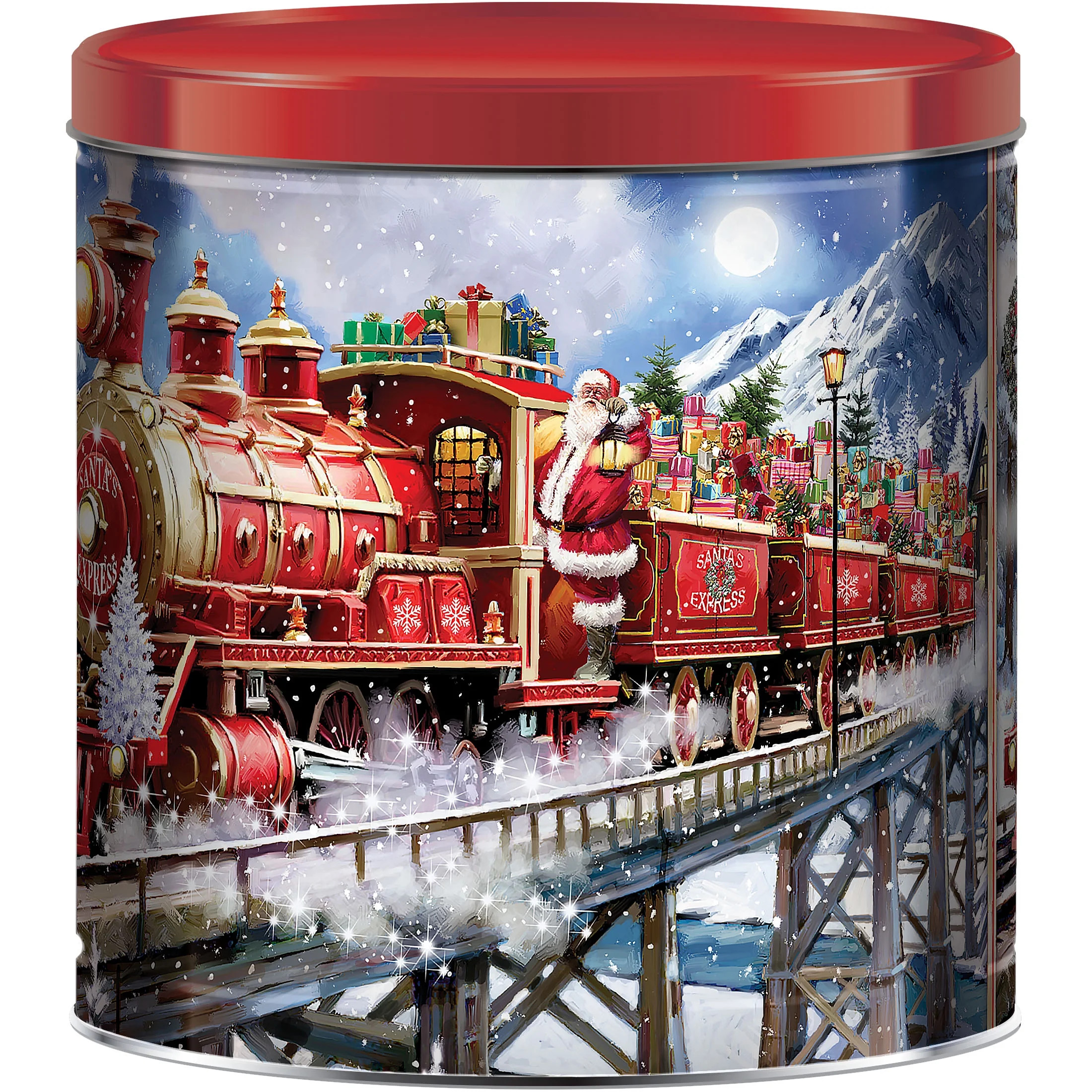 Great Value Christmas Popcorn Tin, Santa's Train, Assorted Popcorn, 21 ounces | Walmart (US)