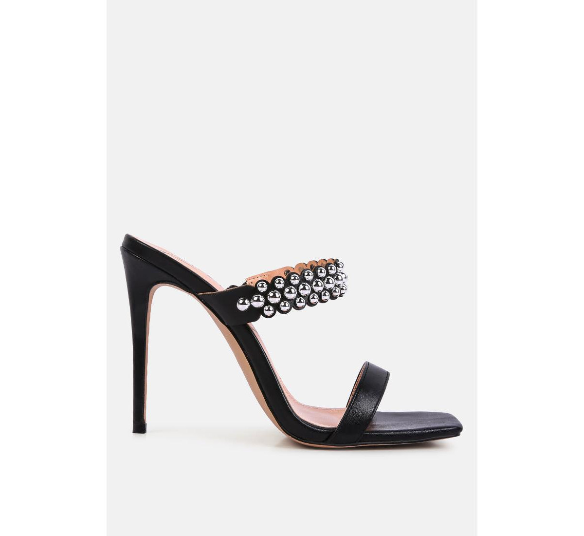 Womens Bandy Stieletto Heel Metal Stud Sandals - Black | Macy's