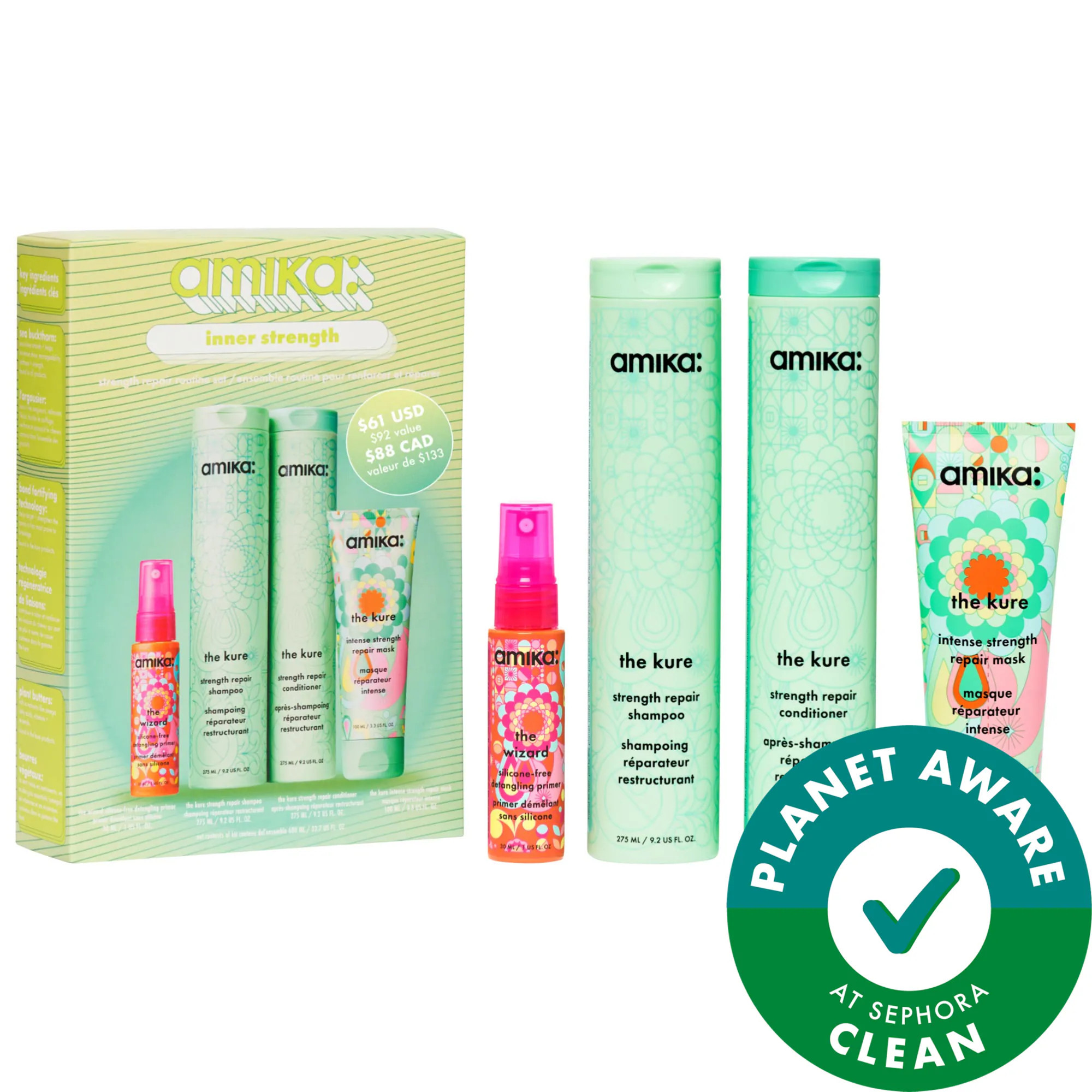 amika Inner Strength Repair Routine Hair Gift Set | Sephora (US)