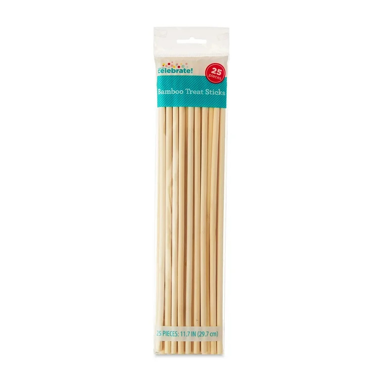 11.7" Bamboo Treat Sticks, 25 Count, by Way To Celebrate | Walmart (US)