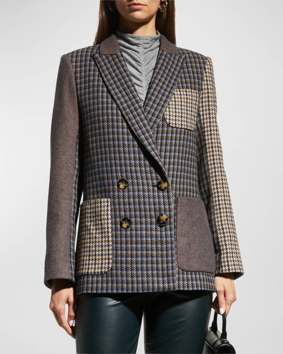 Veronica Beard Faustine Mixed-Media Dickey Jacket | Neiman Marcus