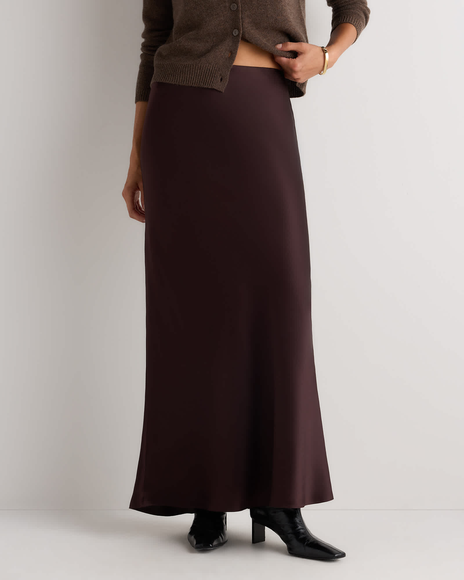 Quince | Women's Skirt in Rose Powder, Size Small, Silk | Quince