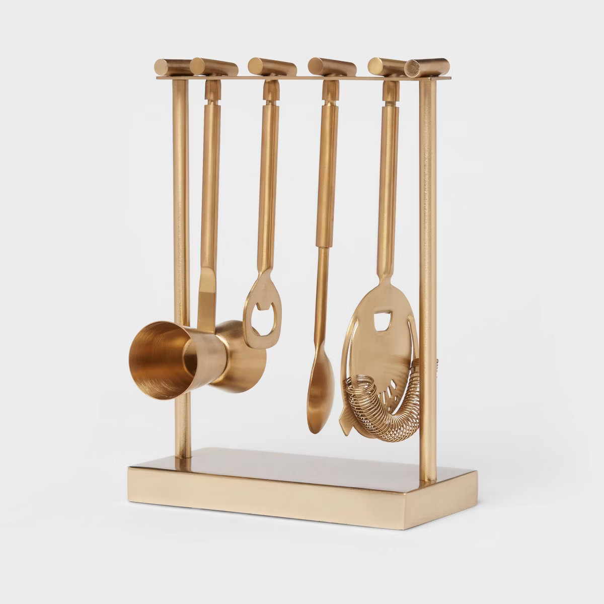 5pc Metal Bar Tool Set with Stand Gold - Threshold™: Barware Set, Gold Bar Accessories, Nonslip... | Target