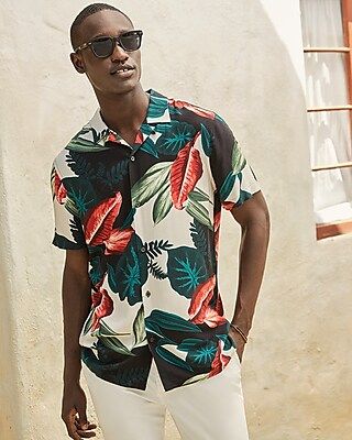 Tropical Rayon Short Sleeve Shirt | Express