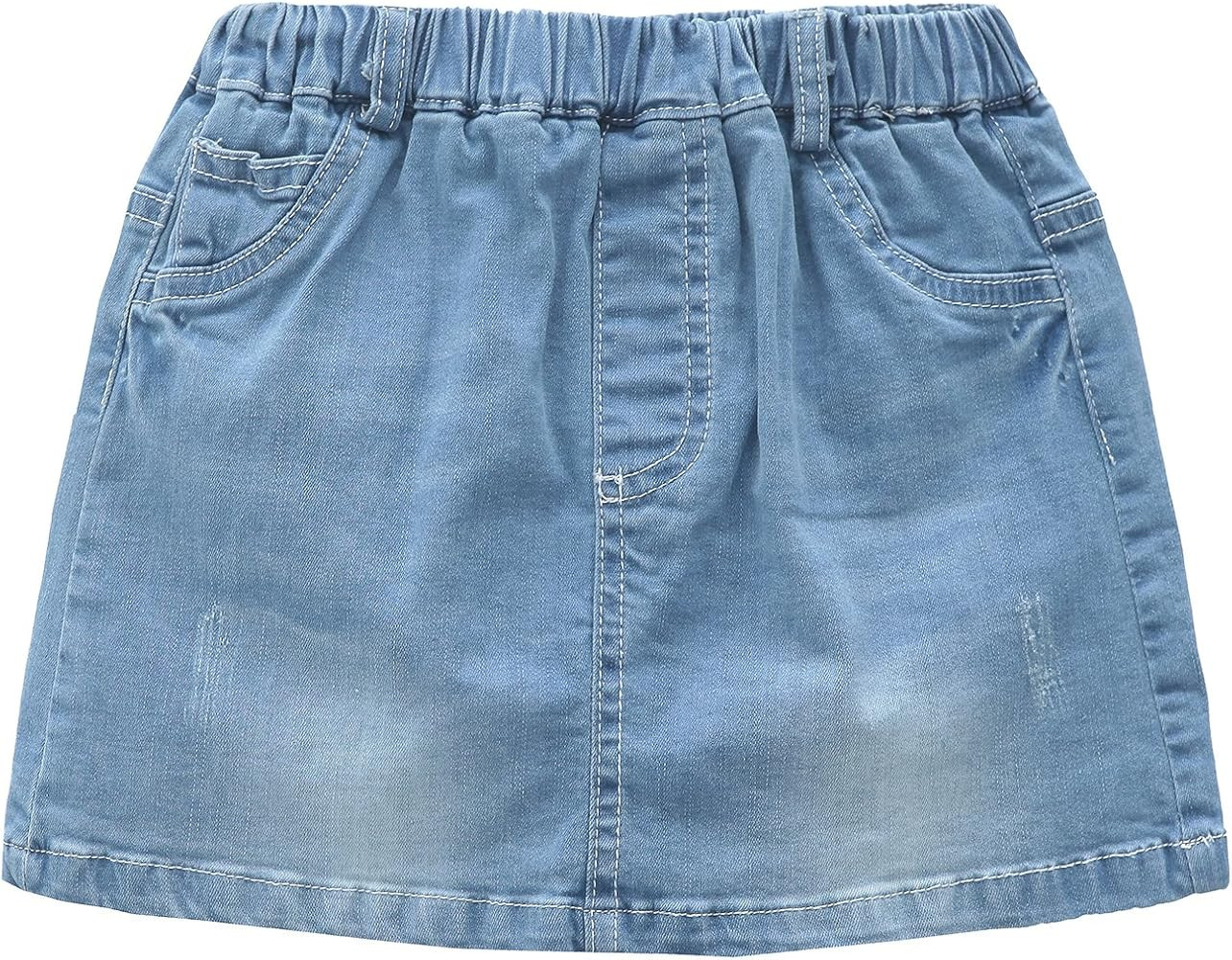 GRANDWISH Little Girls Solid Color Denim Skort 2T-8T | Amazon (US)