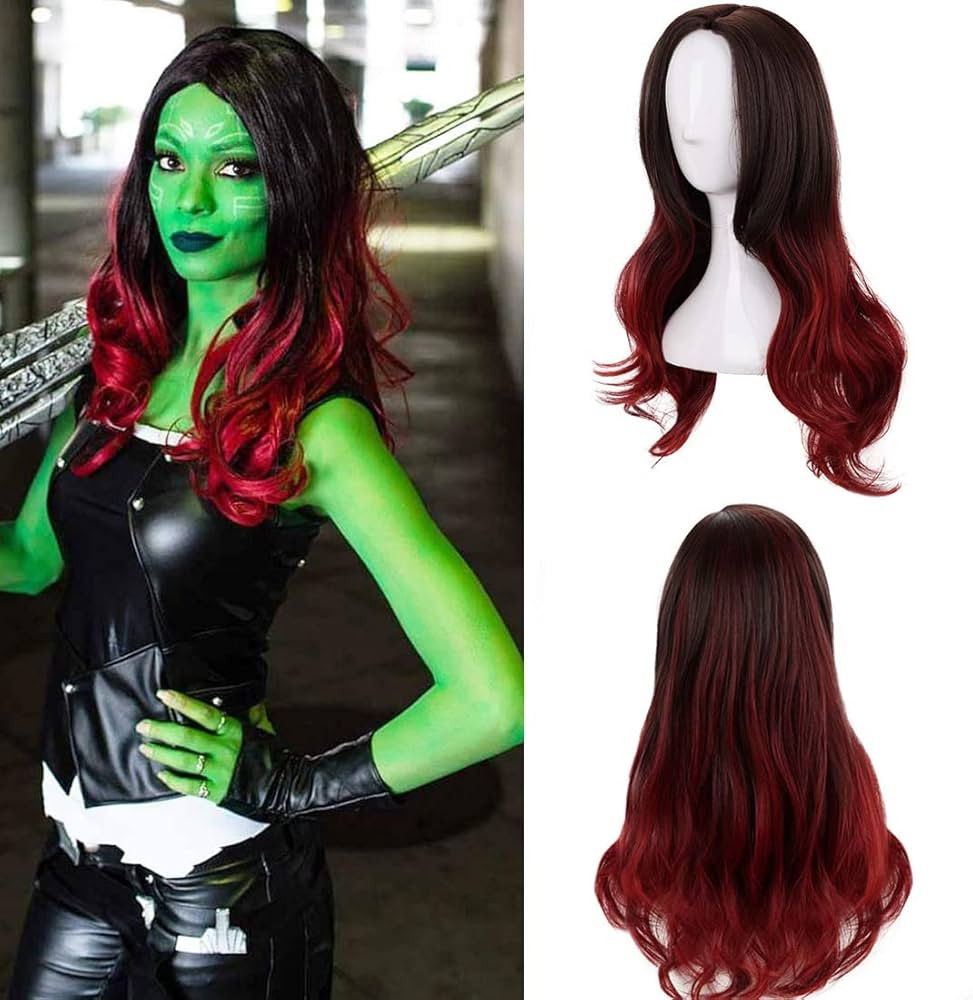 Muzinuo Cosplay Wig Two Tone Ombre Red Color Natural Wave Synthetic Wigs for Halloween Costume Wi... | Amazon (US)
