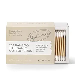 UpCircle Bamboo Cotton Buds - 200 Pieces - Sustainable, Plastic-Free, Fully Recyclable Ear Buds -... | Amazon (US)