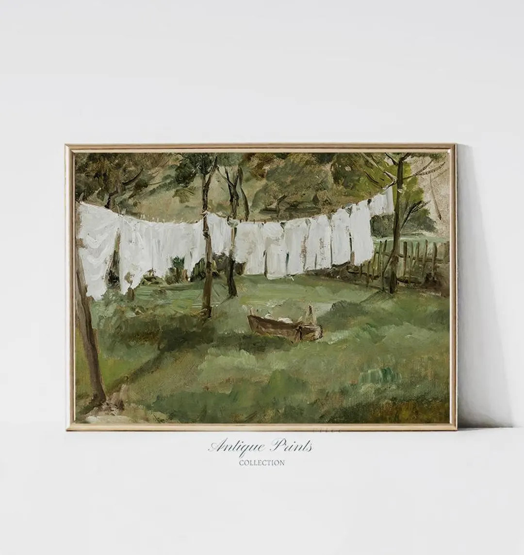 Laundry Room Vintage Wall Art, Countryside Painting, Antique Farmhouse Print, Laundry Room Wall D... | Etsy (US)