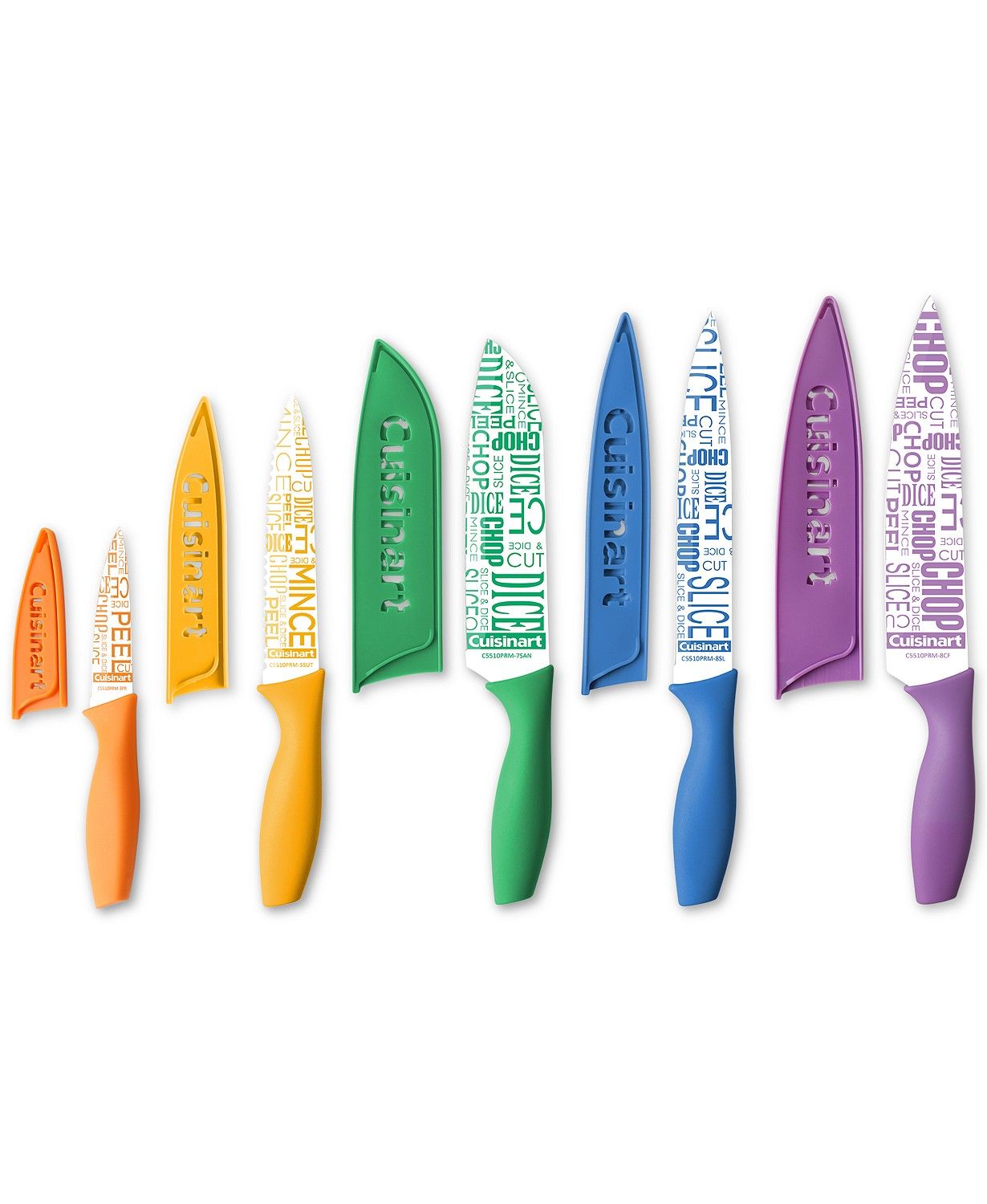 10-Pc. Ceramic-Coated Printed Cutlery Set with Blade Guards | Macys (US)