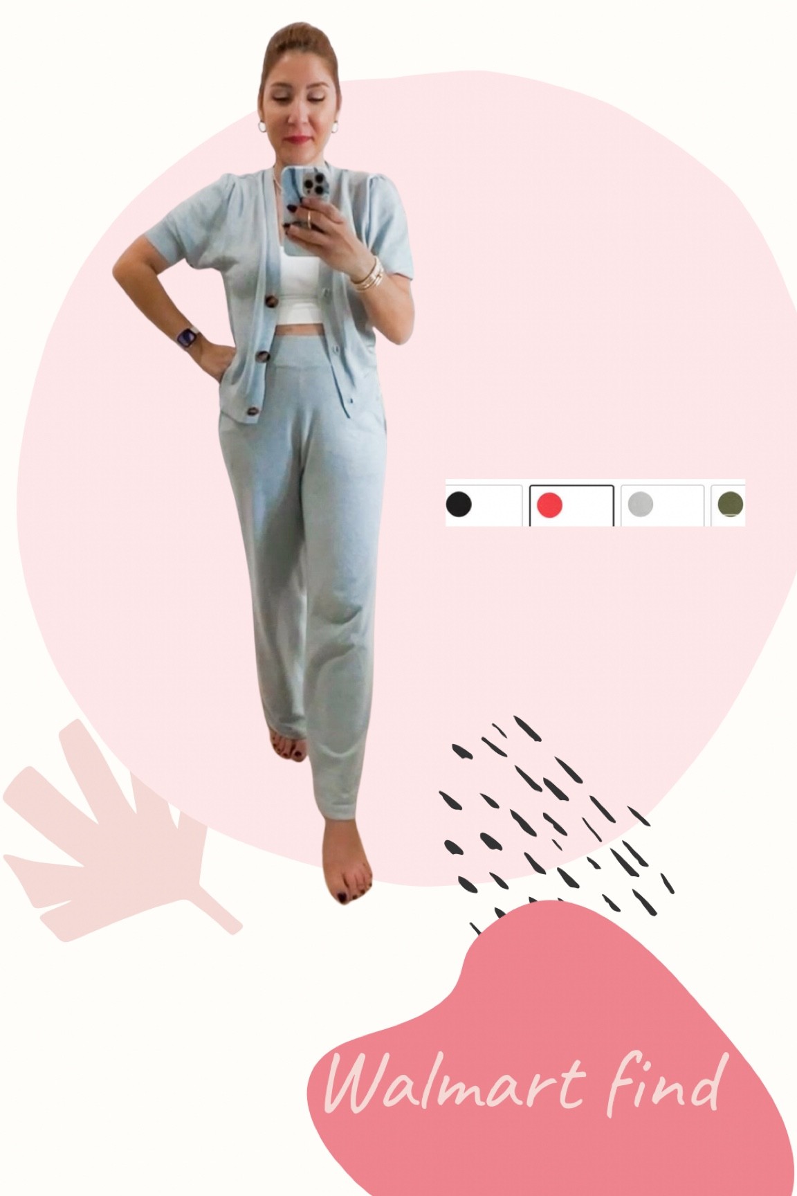 Walmart find, two-piece set  
Wearing size: XS