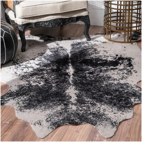 Carbon Loft van Leeuwenhoek Faux Cowhide Contemporary Area Rug | Bed Bath & Beyond