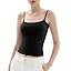 PUMIEY Women's Square Neck Tank Top Adjustable Spaghetti Straps Sleeveless Basic Tops Sharp Colle... | Amazon (US)