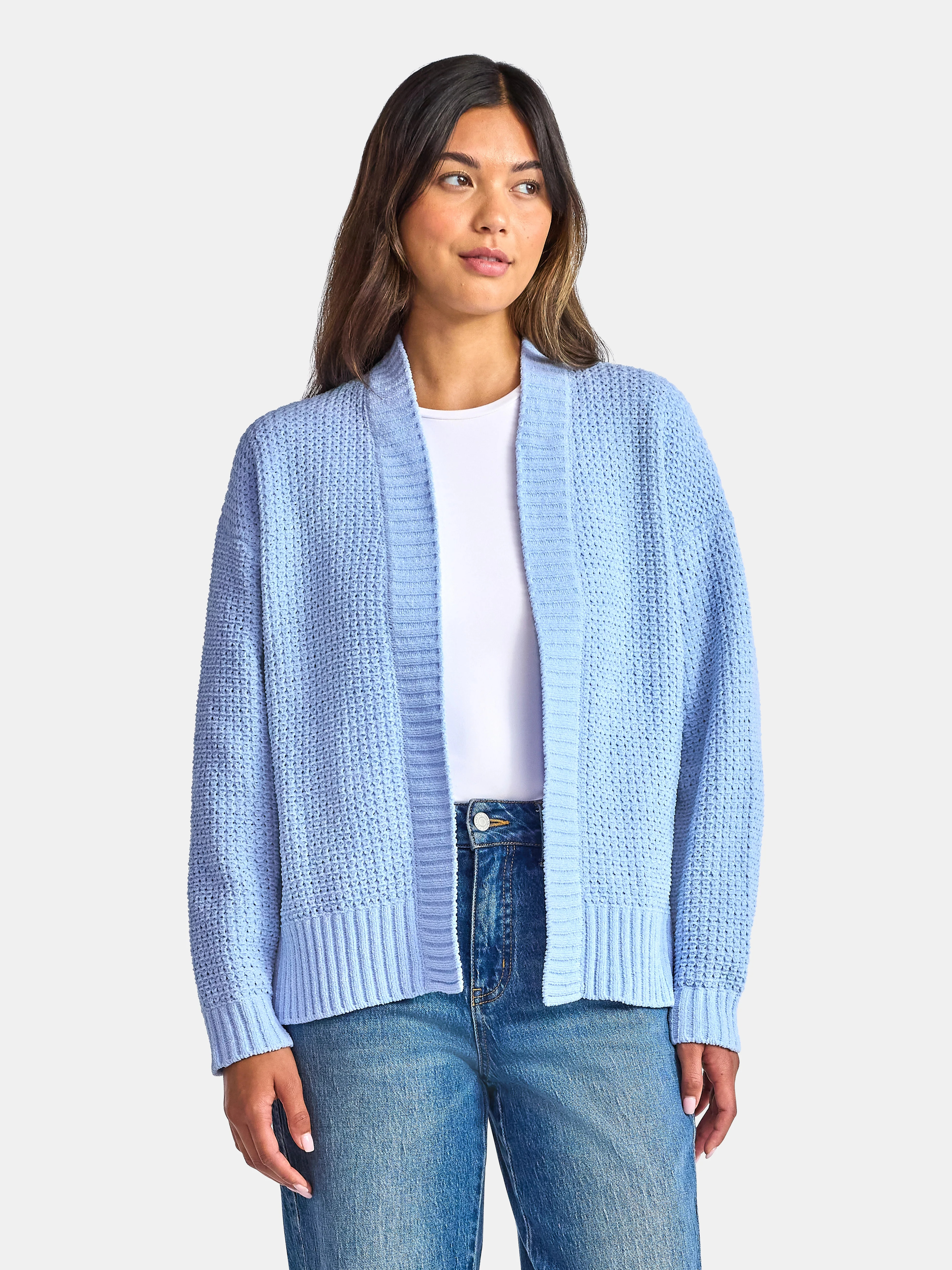 Time and Tru Women's Chenille Cardigan Sweater, Midweight, Sizes XS-XXXL | Walmart (US)