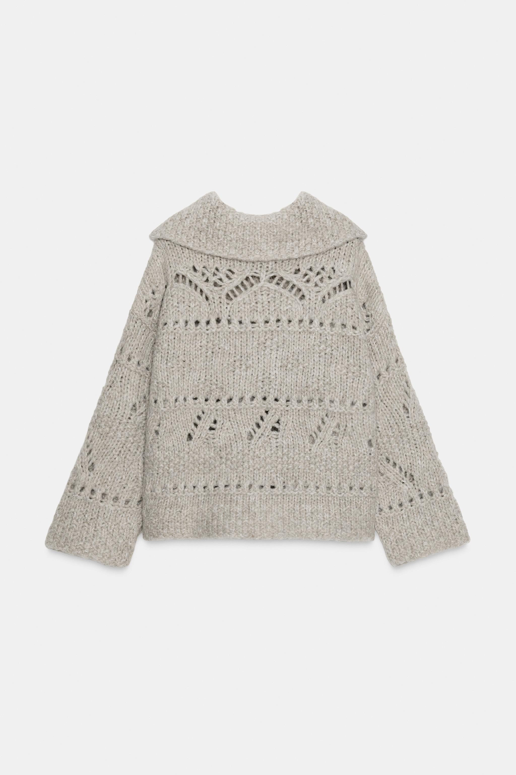 POINTELLE CHUNKY KNIT CARDIGAN | Zara US