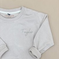 Custom Embroidered Toddler Sweatshirt, Neutral Sweaters, Embroidery Name, Personalized Kid Sweater, Childrens Crewneck | Etsy (US)