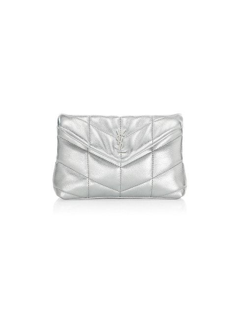 Small Metallic Leather Puffer Pouch | Saks Fifth Avenue