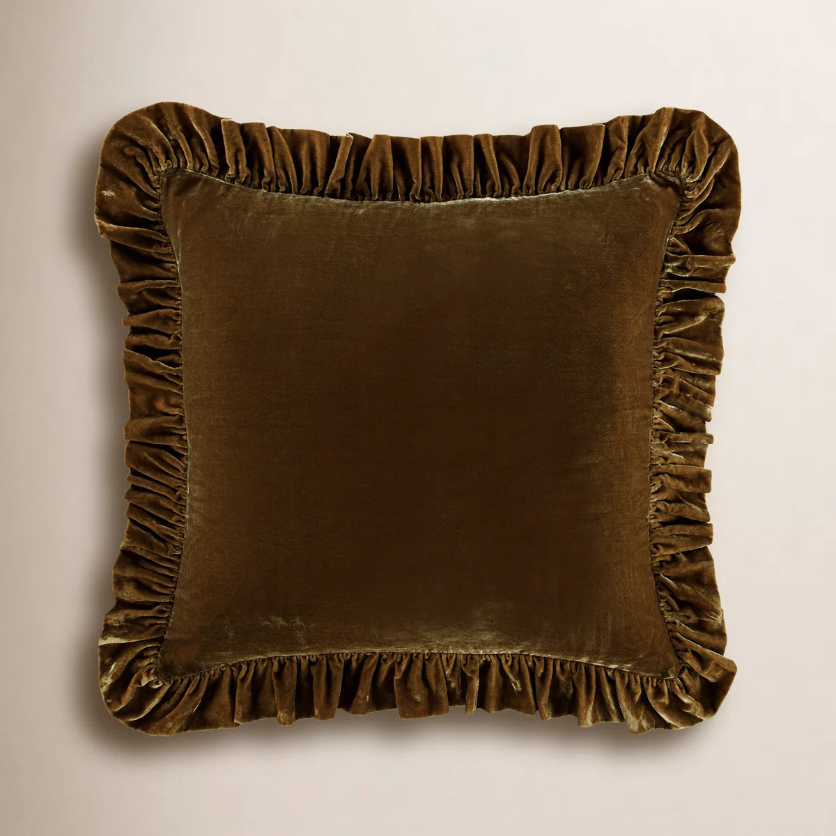 Stella Faux Silk Velvet Classic Chic Modern Rustic Ruffled Euro Sham | Wayfair North America