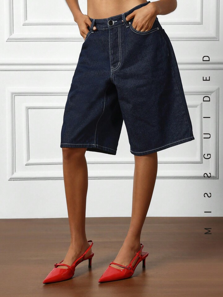 MISSGUIDED Denim Bermuda Shorts | SHEIN