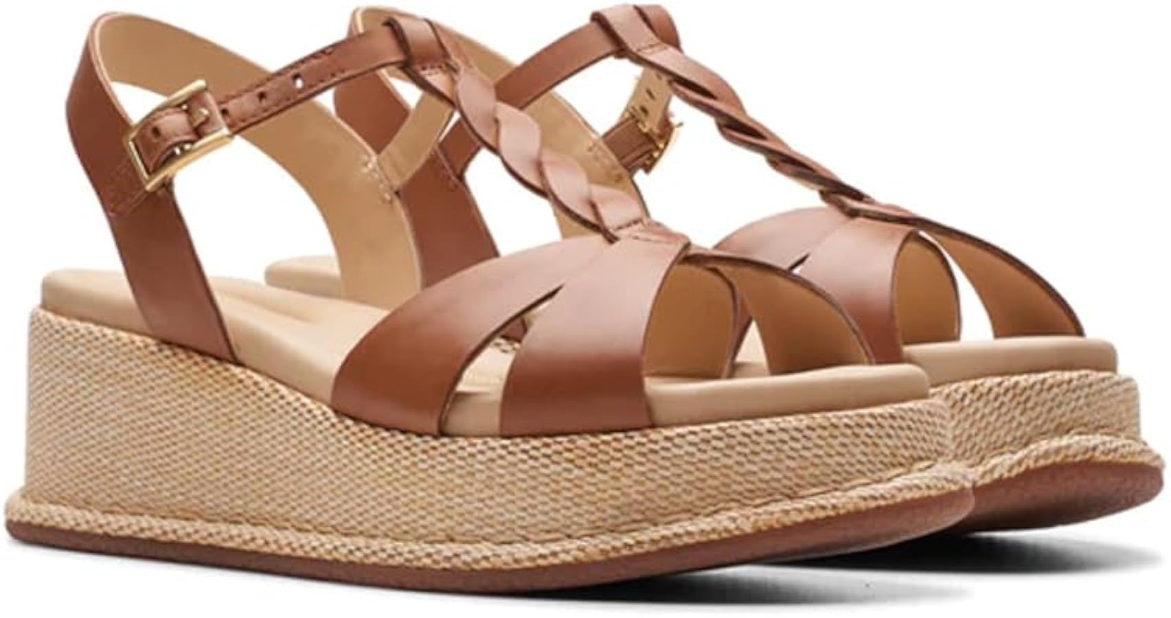 Clarks Women's Kimmei Twist Sandal Tan 8 | Amazon (US)